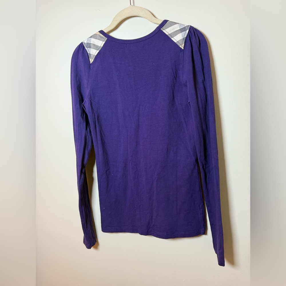 Burberry London Purple Long Sleeve Top – Size Medium - Picture 7 of 9